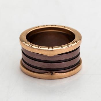 Bulgari, a "B.zero1" ring, 18K rose gold and bronze cermet.