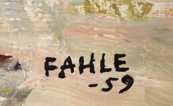 GUSTAF ADOLF FAHLE, olja på pannå, signerad och daterad -59.