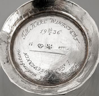 BÄGARE, silver, rokoko, Petter Söderbom, Örebro, 1771. Ca 380 gr.