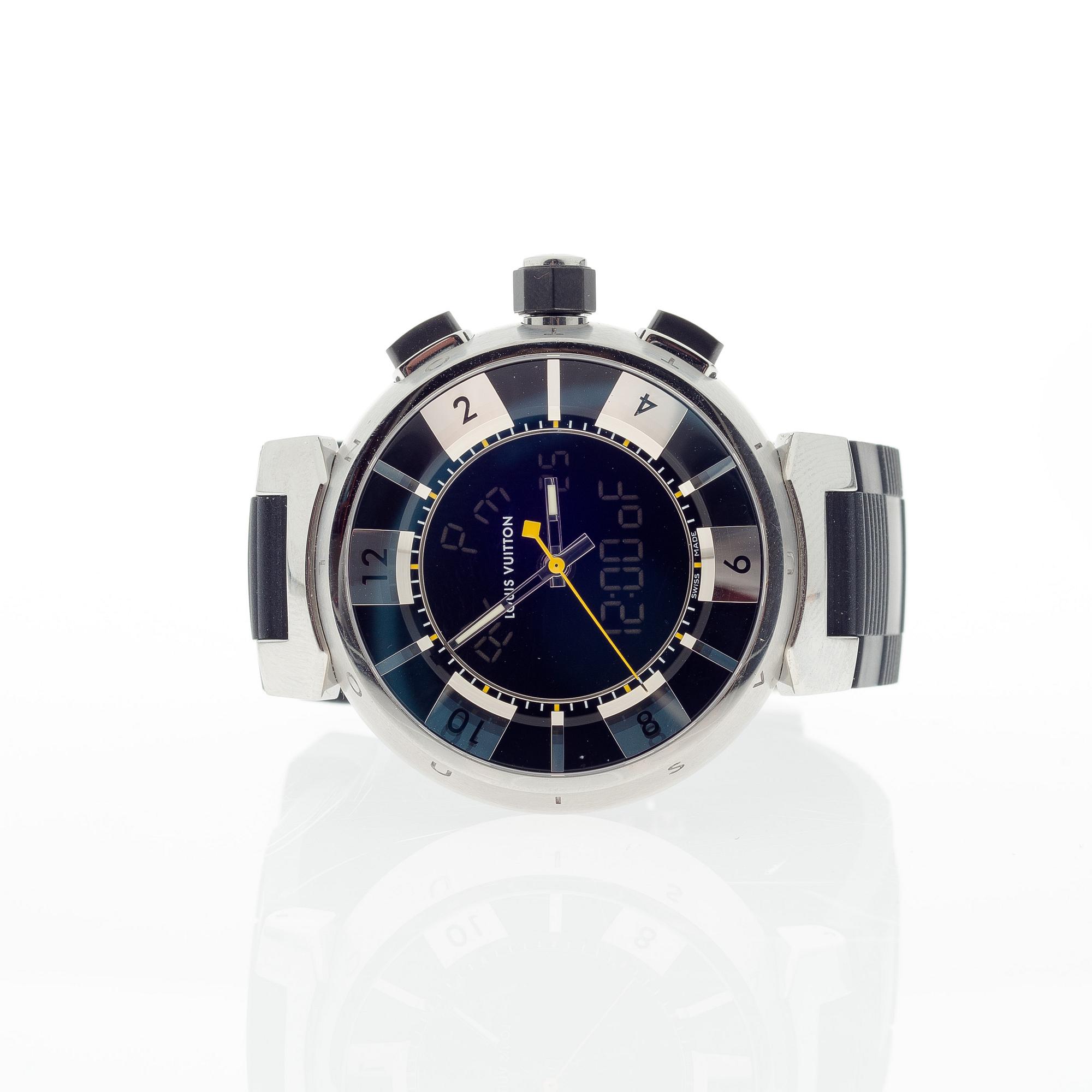 ARMBANDSUR, herr, Louis Vuitton, Tambour Quartz, stål boett. Original fodral.