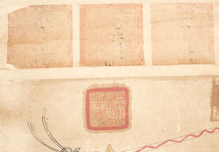 MÅLNING, Kina, troligen 1800-tal.