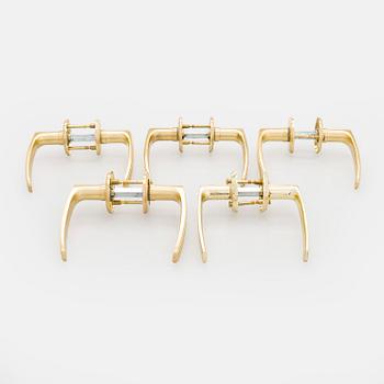 Dörrhandtag, 4 + 1 par, 1960-1970-tal.