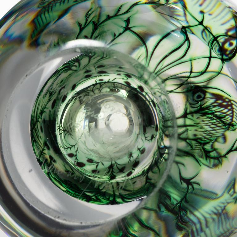 Edward Hald, a  fish graal glass vase, Orrefors.