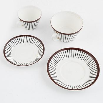 Stig Lindberg, a 48-piece creamware "Spisa Ribb" service, Gustavsberg, Sweden.