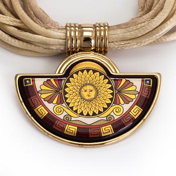 Michaela Frey, armband och halssmycke, förgylld metall, emalj.