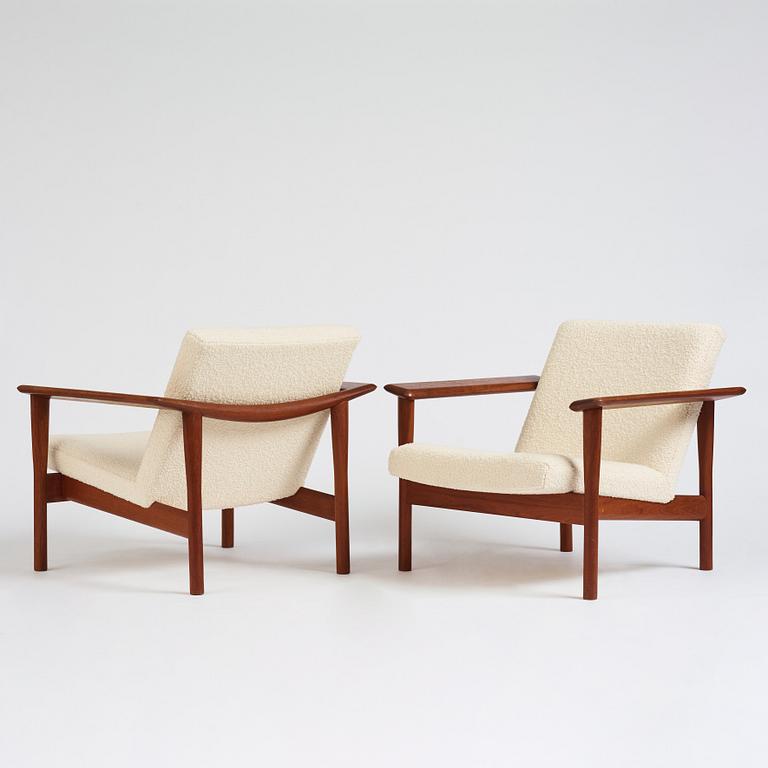 Aksel Bender Madsen & Ejner Larsen, a pair of easy chairs, cabinetmaker Willy Beck, Denmark 1950-60s.