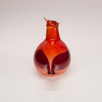 FIGURIN, glas, "Kardinaali", signerad O. Toikka, Nuutajärvi. Modellen formgiven 1972.