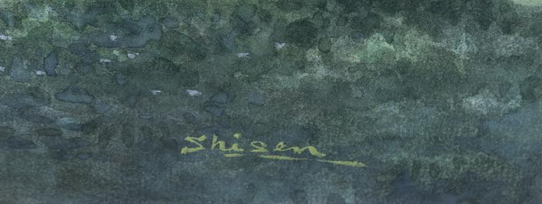 Watercolour, signed Shisen, 20th century.