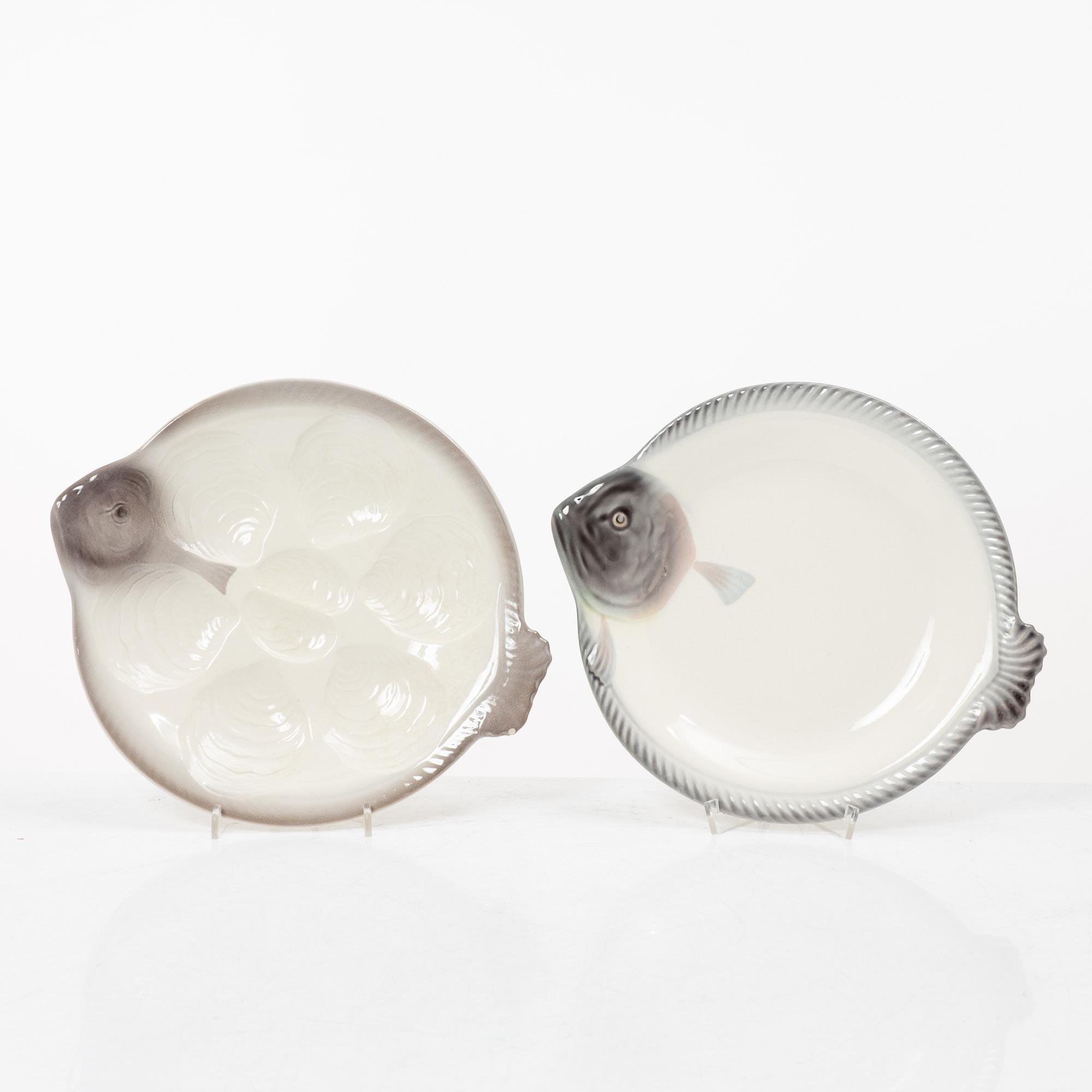 Fiskservis, 33 delar, flintgods, Waechtersbach, Tyskland, 1900-talets första hälft.