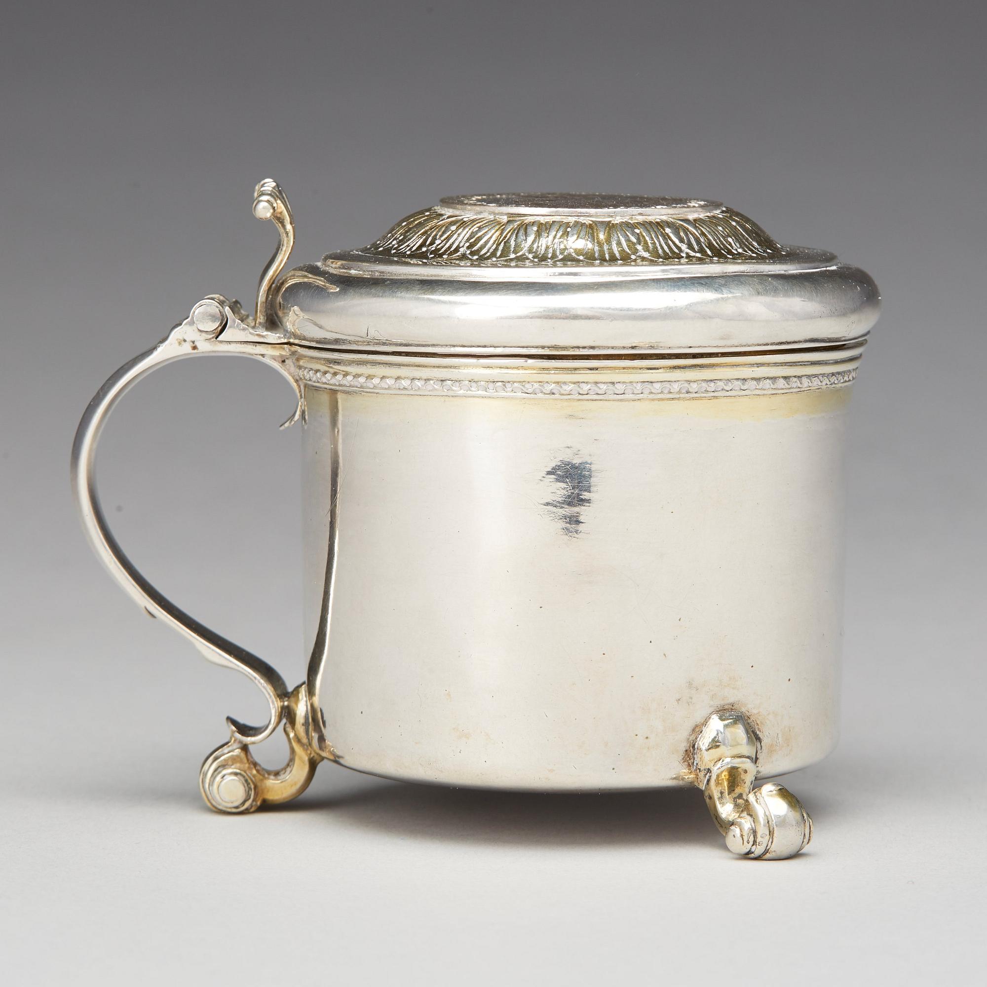 A Swedish 18th century parcel-gilt silver miniature tankard, mark of Bengt Biorn, Vasteras 1736.