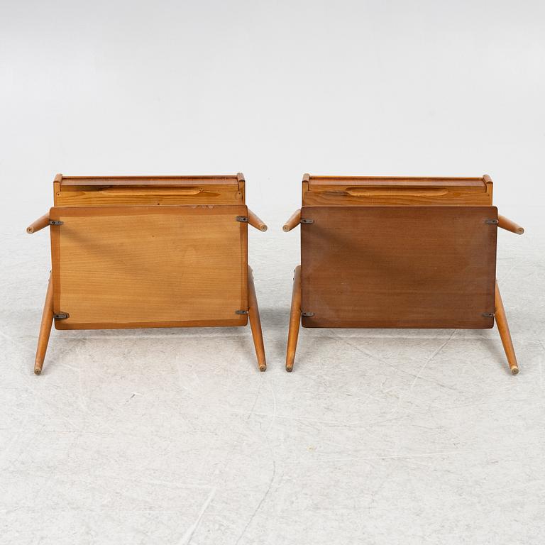 Nightstands, a pair, AB Carlströms & co Furniture Factory, mid-20th century.
