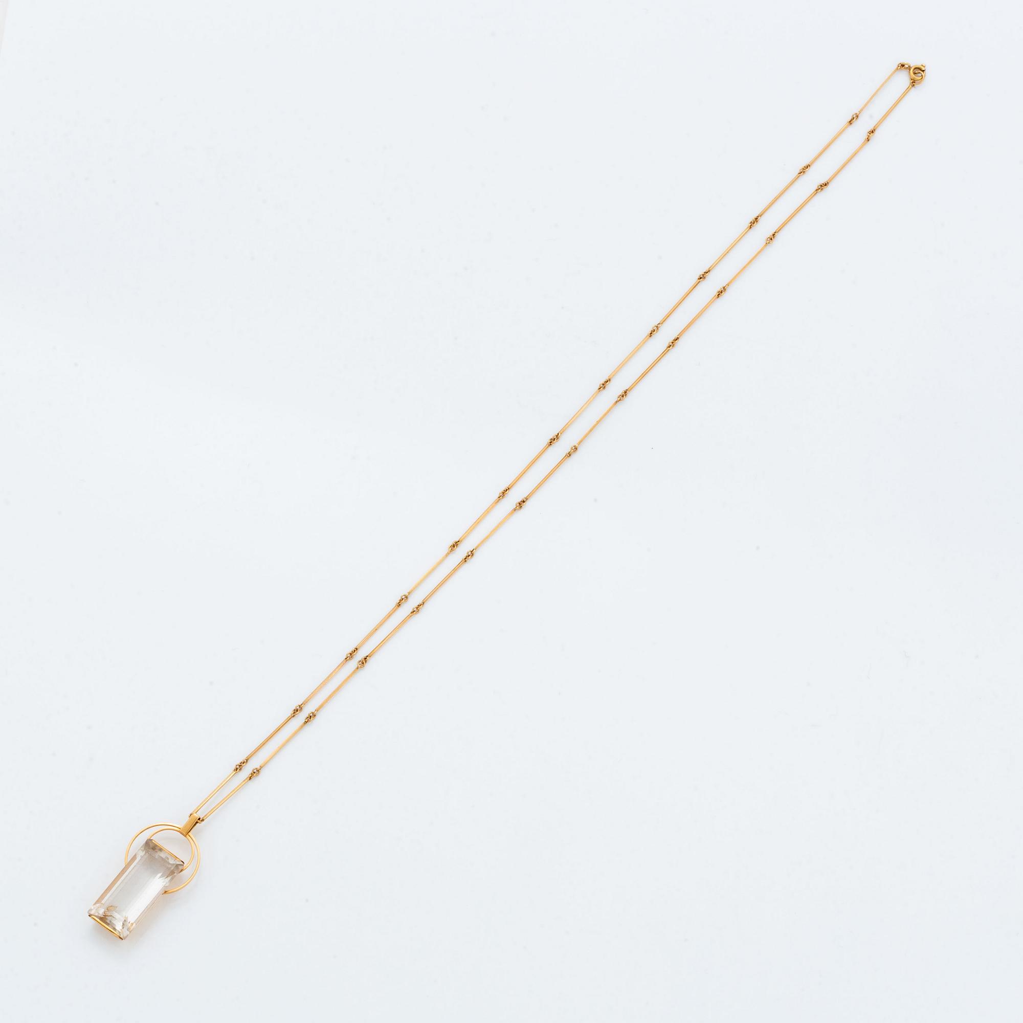 18K gold and rock crystal necklace, Stigbert, Engelbert.