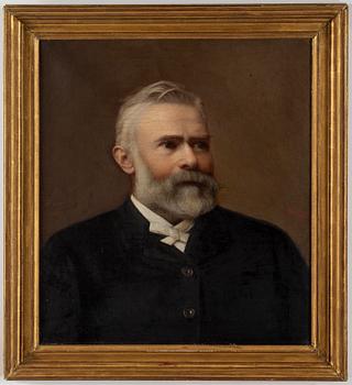 RUSSIAN ARTIST, a portrait of Ludvig Nobel (1831-1888), oil on canvas, signed Komarov and dated 1889.
