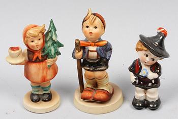 FIGURINER, 3 st, porslin, varav 2 st Goebel, "Hummel".