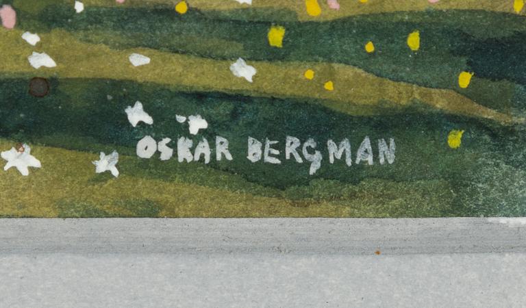 Oskar Bergman, Vårlandskap med björkar.