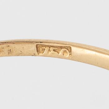 Ring, 18K gold with red stones and rose-cut diamonds.