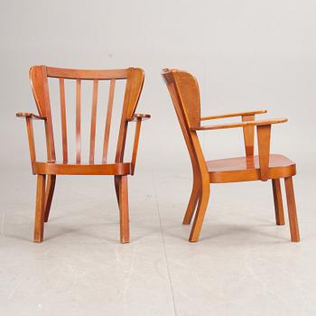 FÅTÖLJER, ett par, "Canada", Christian E Hansen, Fritz Hansen 1940-talet.