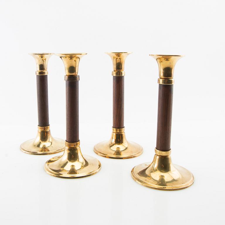 Candle holders 4 pcs, Grillby Brass second half of the 20th century.
