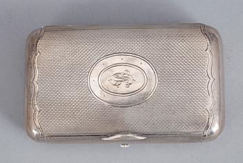 CIGARETTETUI, silver, Moisei Ivanov , St. Petersburg, 1873. Vikt ca 177 gram.