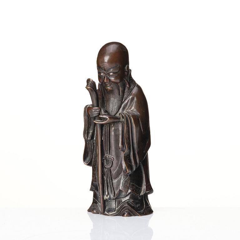 Skulptur, brons. Sholau, sen Qingdynasti.