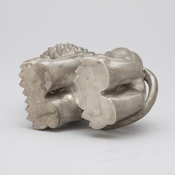 An Anna Petrus pewter sculpture of a lion, Svenskt Tenn, Stockholm 1920's-30's.