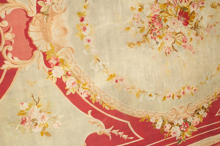 A carpet, tapestry weave, ca 625 x 431,5 cm, Aubusson the middle of the 19th century - around 1900, France.