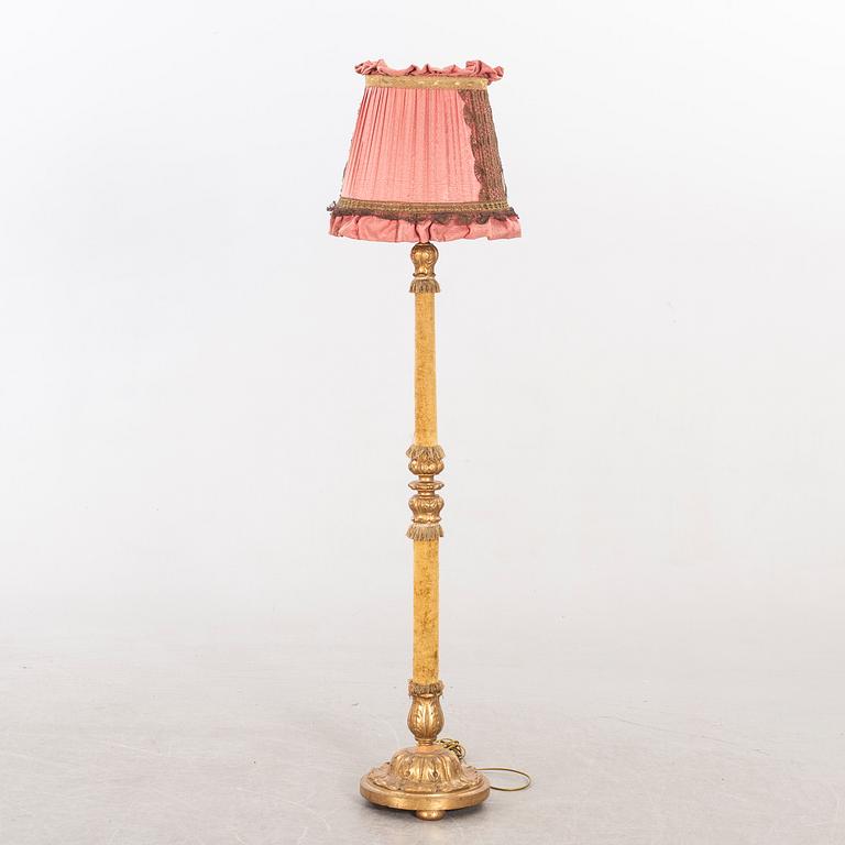 An md 20th century wood floor lamp from Paoletti, Firenze Italy.