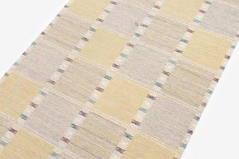 Barbro Nilsson, a 'Falurutan gul S' carpet, flat weave, c. 226 x 114 cm, signed AB MMF BN.
