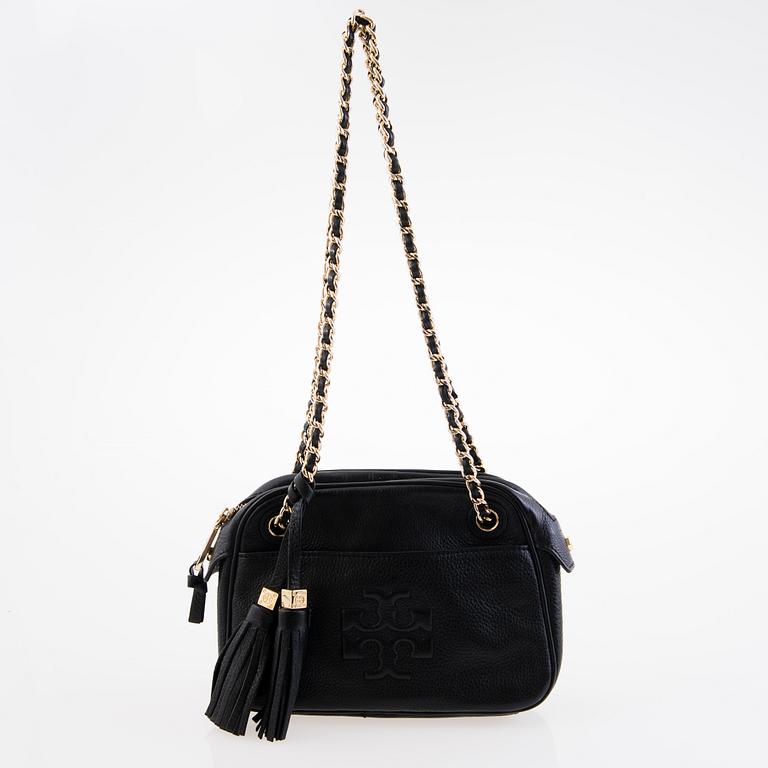 Tory Burch Black Leather Cross Body Bag.