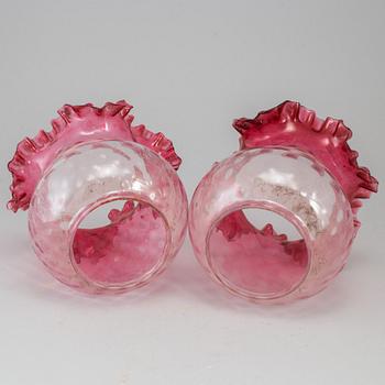 Two glass shades, late 19th century.