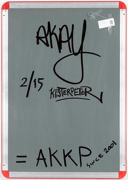 "AKKP" AKAY OCH KLISTERPETER, utan titel, a tergo signerat. Ed  2/15.