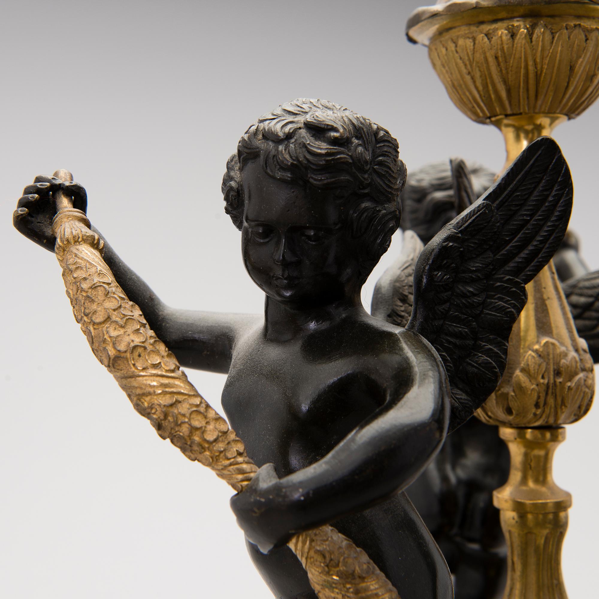 AN EMPIRE STYLE TABLE LAMP, late 19th century.