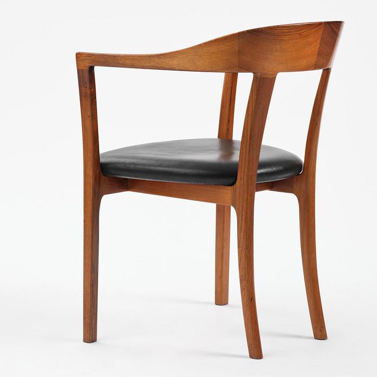 Ole Wanscher, a rosewood armchair, cabinetmaker A.J. Iversen, Denmark, 1950s-60s.