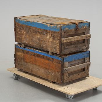 FÖRVARINGSBOXAR, 2 st "AB. VIN -& SPRITCENTRALEN".