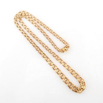 Necklace 18K gold Curt Hallberg Köping 1972 graduated Bissmark link.