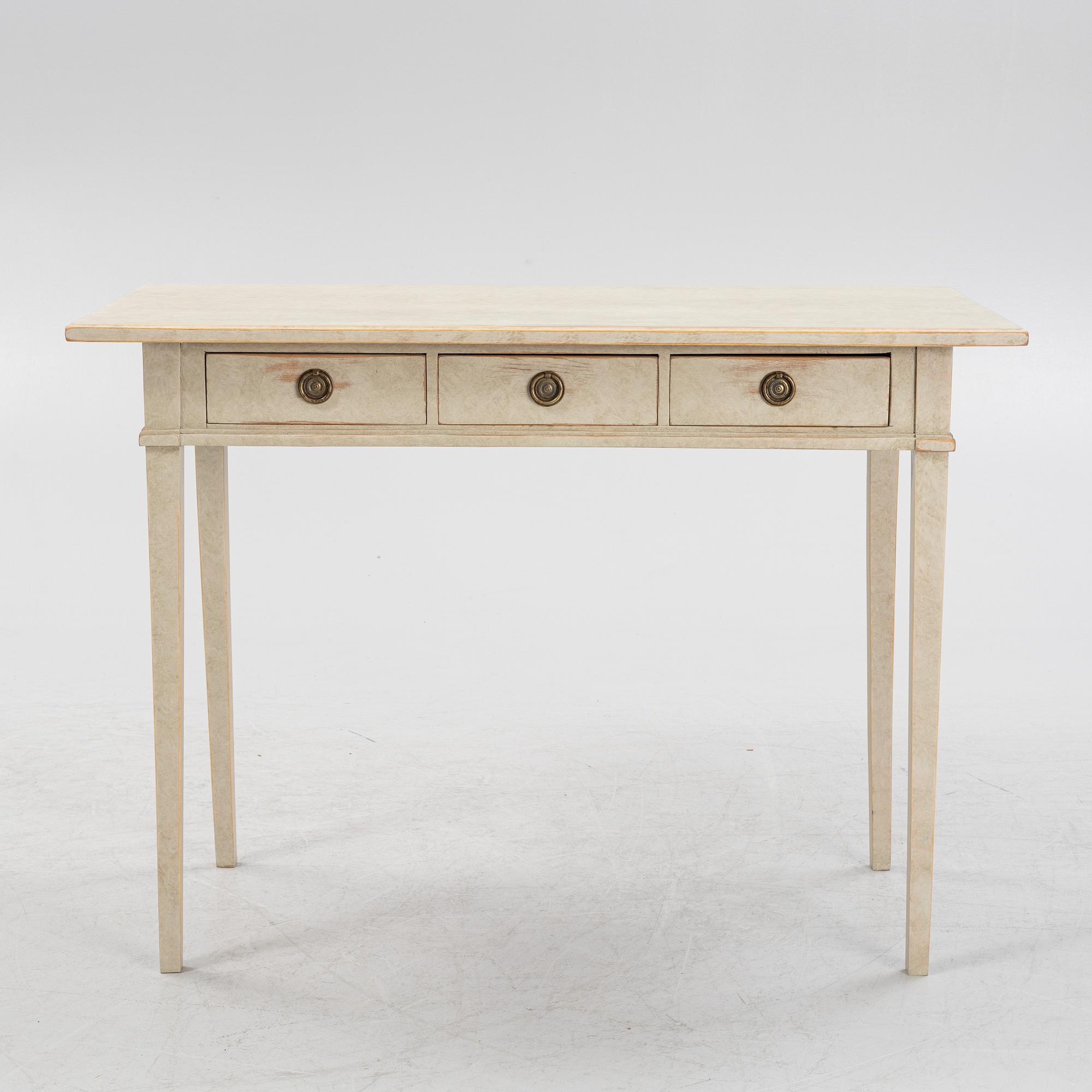 A Gustavian style side table, around 1900..