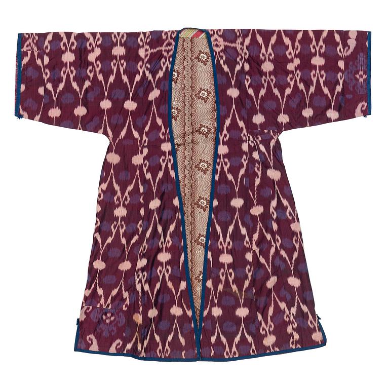 A silk Ikat Chapan, Central Asian, 1880s.