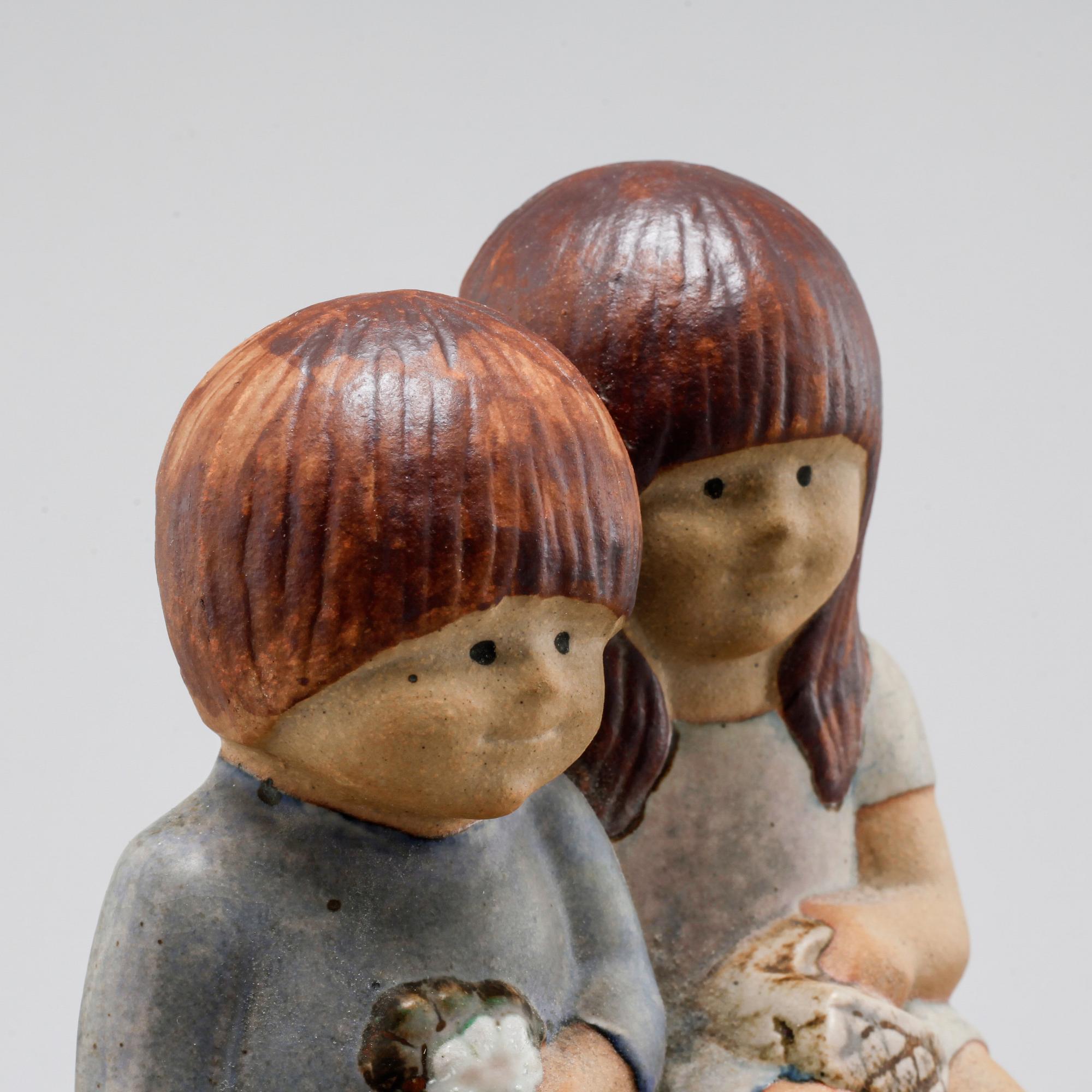 LISA LARSON, three stoneware figurines for Gustavsberg, second half of the 20th century.