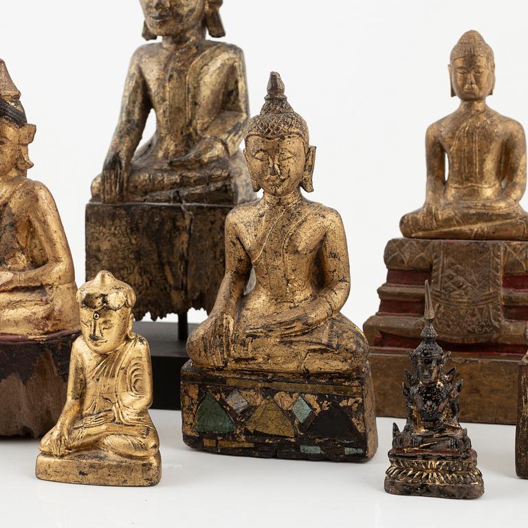 A group of Buddha scultptures, Burma and Thailand, 20th Century.