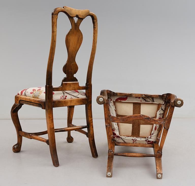 STOLAR, 1 par, senbarock, 1700-tal.