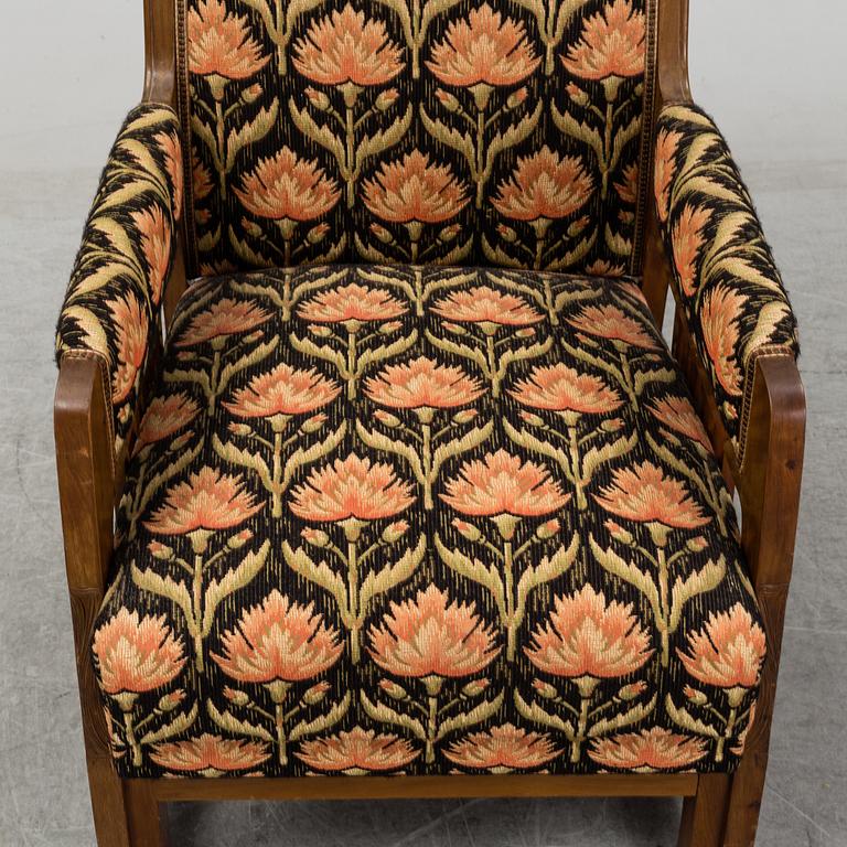 A Swedish Art Nouveau easy chair, ca 1900.