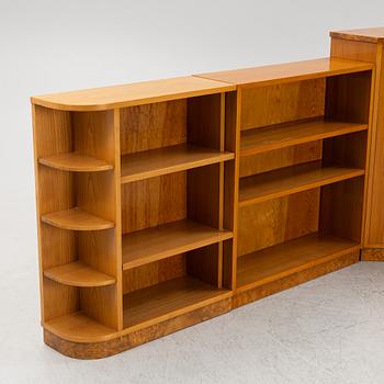 Bookshelves, a pair, functionalist style, 1930s/40s.