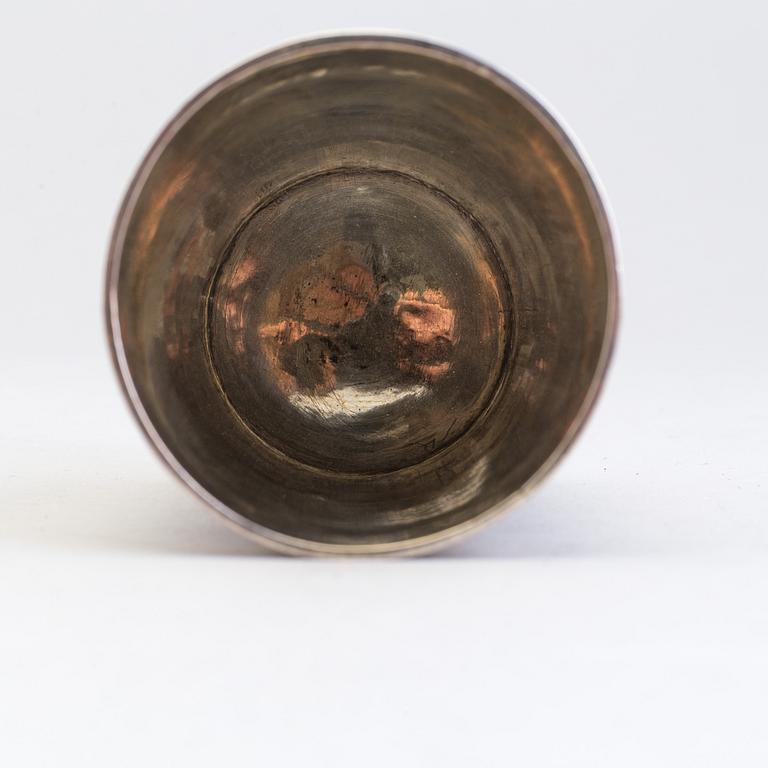 A German 17th century silver-gilt beaker, mark of Johann Höfler, Nürnberg.