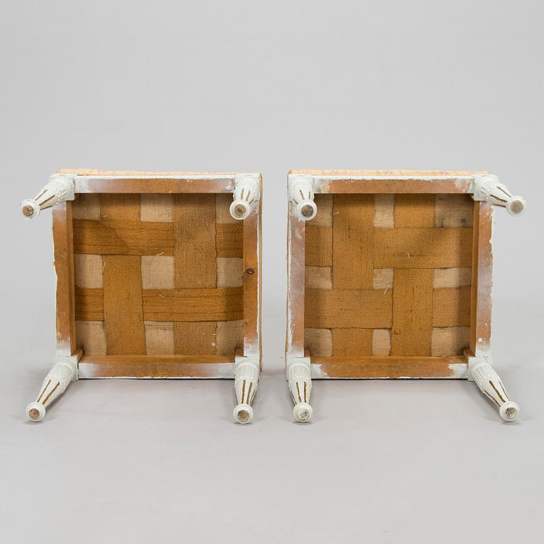 Taburettipari, kustavilaistyyliset, noin 1900-luvun alku.