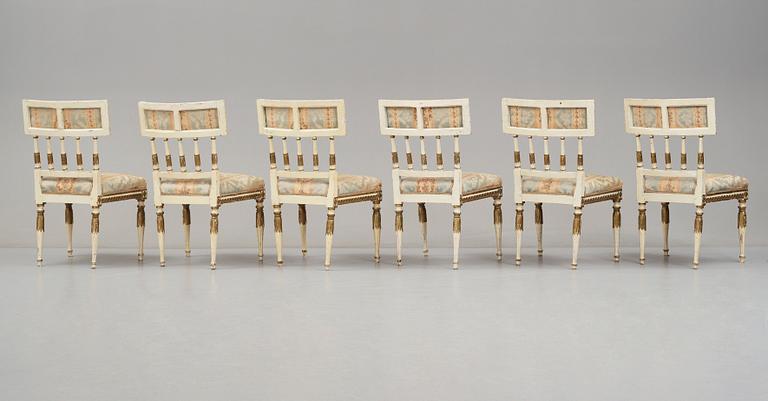 A set of 6 late Gustavian chairs attributed to E Öhrmark.