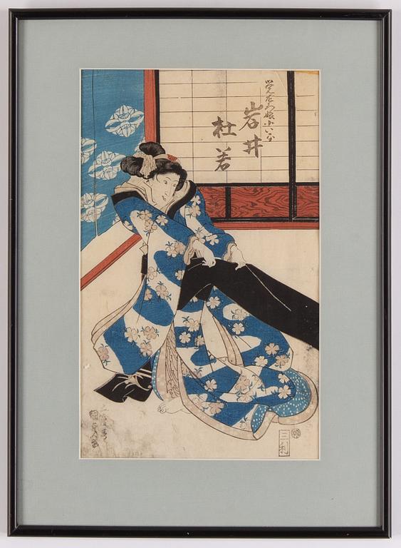 UTAGAWA KUNIYOSHI (1797/98-1861), two coloured woodblock prints, Japan, 19th century.