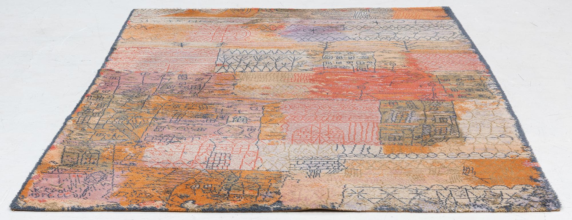 Carpet with a motif after Paul Klee, "Florentine Villa District" approximately 280 x 180 cm.
