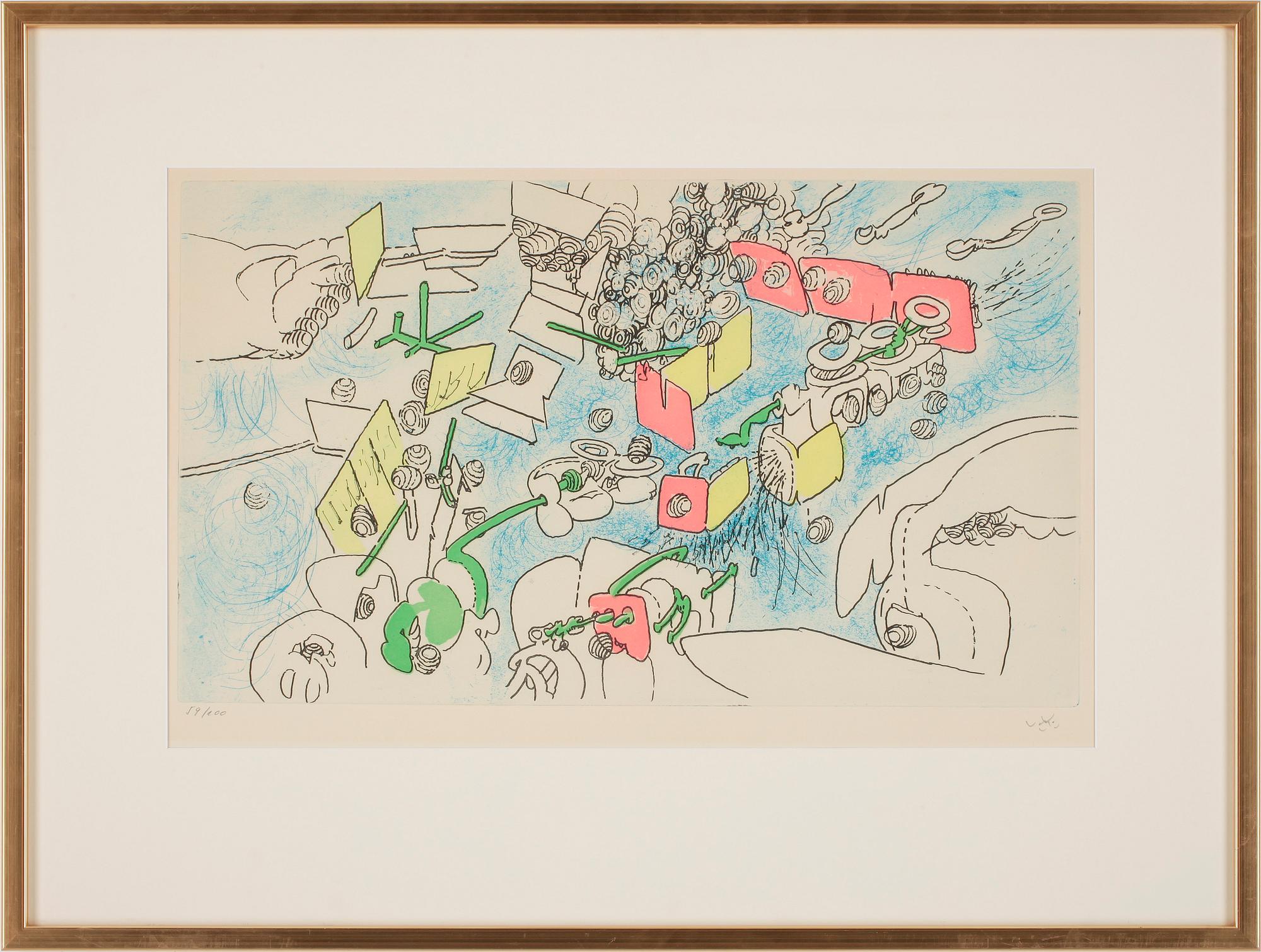 ROBERTO MATTA, litografi, sign o numr 59/100.