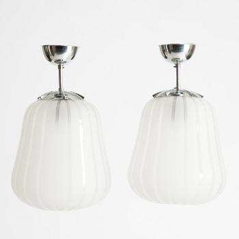 Taklampor, ett par, Swedish Modern, möjligtvis Flygsfors, 1940-tal.