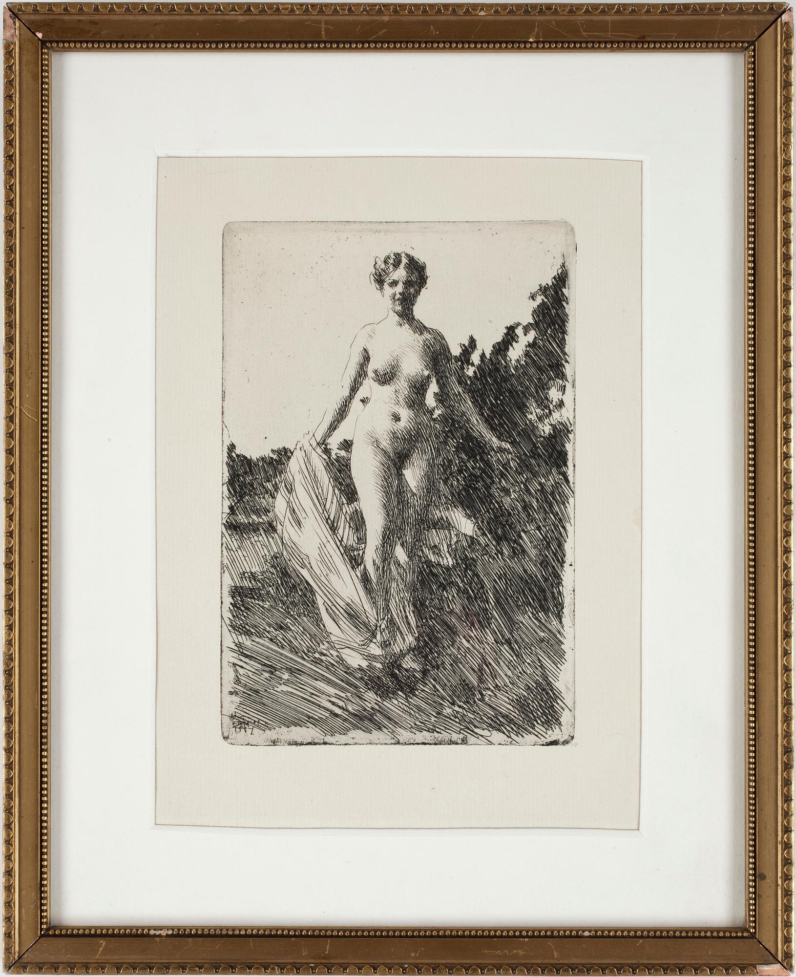 ANDERS ZORN , etsning, osignerad.